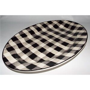 Robert Stanley Black and White Checkered Oval Platter